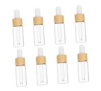 SOIMISS 8 pièces Flacon Pipette Verre avec Motif Bois Lot de Bouteilles Rechargeables pour Huiles Essentielles Vaporisateur et Portable pour Voyage Flacon Doseur Pratique pour et Essences