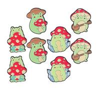 SOIMISS 8 Pièces Lot de Broches Grenouille Champignon Métal Émaillé Accessoires Décoratifs pour Sacs à Dos Vestes Chapeaux et Vêtements de Pins Cartoon Créatifs et Mignons
