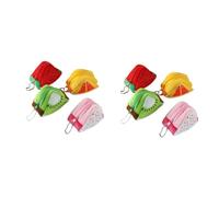 SOIMISS 8pièces Pochette Peluche Forme De Fruit De Miniatures Pastèque Fruit du Dragon Kiwi pour Monnaie Clés Et Petits Objets