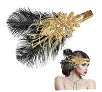 SOIMISS accessoire de costume de garçonne accessoire fete bandeau plume Bandeau scintillant faire la fête casque vintage bijoux Accessoire de cheveux à paillettes casque à clapet chiffon