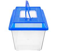 SOIMISS Aquarium pour Tortues en Plastique avec Plateforme de Bain de Soleil et Espace Repas, Boîte de Transport Transparente pour L’élevage Transport des Reptiles