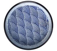 SOIMISS Assiette Céramique Japonaise Multifonction Ø Plateau Alimentaire Vintage à Motif Vagues Assiette Dessert et Service pour Repas Familial et Buffet