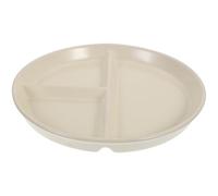 SOIMISS Assiette Compartimentée en Céramique 3 Compartiments 27 Cm Blanche Crème, Assiette à Manger Divisée Compatible Micro-ondes et Four, Vaisselle pour Contrôle des Portions Adulte,