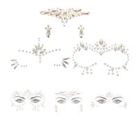 SOIMISS Autocollants Visage Phosphorescents Strass, Lot de 3 Pièces, Bijoux de Visage Fluorescents pour Maquillage Fête Halloween Carnaval, Tatouages Faciaux Décoratifs Lumineux