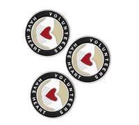 SOIMISS Badge de Bénévole Cœur Géométrique Broche Ronde en Alliage Épinglette de Sûreté Décoration Vêtements 3 Pièces Couleurs Aléatoires pour Fête Cérémonies