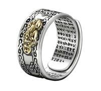 SOIMISS Bague Homme Ajustable Durable avec Design Feng Shui Sculpté Anneau Ouvert Confortable et Élégant Accessoire de Doigt Mode pour Protection