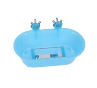 SOIMISS Bain pour Perroquets Petits Oiseaux avec Miroir au Fond, Bassin Plastique Léger et Résistant, Accessoire Amusant pour Bain D’Oiseaux et Soins Quotidiens