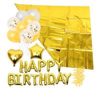 SOIMISS Ballons Décoration Anniversaire Confettis avec Nappe Dorée Kit Décoratif Scène Fête Accessoires Légers pour Anniversaire Fille Garçon