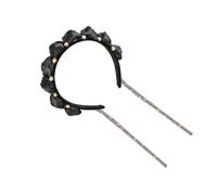 SOIMISS Bandeau à Strass Pompon en Tissu Noir, Accessoire pour Cheveux Élégant et Confortable, pour Danse et Banquet