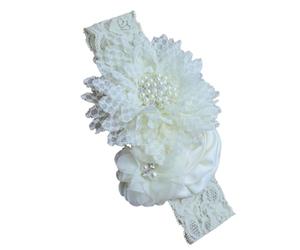 SOIMISS Bandeau Accessoire Confortable et Décoratif pour Garçon et Filles en Dentelle Beige Rose en Satin, Élastique et Résistant à L'usure pour Cheveux de Bébé
