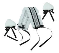 SOIMISS Bandeau Cheveux Style Lolita Oreilles de Chat et Noeud, Bandeau Noir en Dentelle Douce, Décoration Capillaire Mignonne pour Cosplay et Fêtes, Ornement Cheveux Filles