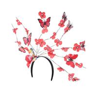 SOIMISS Bandeau costume de bandeau d'antenne fascinateur de de fleurs hair charms hair toppers coiffe de de fleurs -tête de fête Plastique rouge