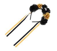 SOIMISS Bandeau Halloween Femme Skull avec Fleurs Dorées Coiffe Jour des Morts Chic pour Mariée et Fête Accessoire pour Carnaval et Cosplay