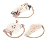 SOIMISS Bandeau pour Garçon et Filles à Fleurs Perles, Lot de 3 Pièces en Tissu Confortable et Haute Élasticité, pour Photos de Bébé et Usage Quotidien