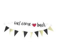 SOIMISS Bannière de Bienvenue à Domicile Noire Pailletée en Papier | Accessoires D’installation Inclus, Lettres Brillantes, Décoration Suspendue Légère, pour Fête de Retour à Domicile