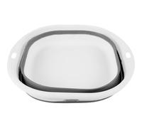 SOIMISS Bassine Pliable Portable pour Bac de Lavage Multifonctionnel Compact avec Crochet Léger et Facile à Ranger pour Voyage Camping et Usage Domestique Petit Modèle Gris Blanc