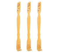 SOIMISS Bâton de Massage en Bois Lot de 3 - Gratte-Dos Extra Long Portable Rouleau Double pour Massage Musculaire du Cou Dos Outil Manuel en Bois Naturel pour Soulagement des