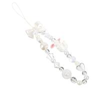 SOIMISS Beaded Phone Wrist Strap With Bow Rabbit Charm Anti-lost Phone String Decoration Wrist Lanyard For Keys
