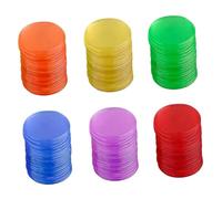SOIMISS Bingo Chips Transparent Multicolored Game Counting Pieces for Math Learning and Sorting