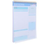 SOIMISS Bloc-notes Agenda Quotidien à Spirale A4 52 Pages Non Daté Carnet Organisateur Bleu Clair pour Bureau Maison École Planificateur Tâches Quotidiennes Productivité