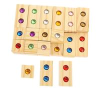 SOIMISS Blocs de Construction Bois Colorés avec Incrustation de Gemmes Créatif Montessori pour Garçon Fille Développement Coordination Main-œil et Imagination