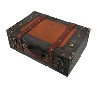 SOIMISS Boîte à Bagages Vintage en Bois Petit Format Valise Rétro Grise Compacte Coffre de Rangement Décoratif Multifonction pour Accessoires de Photographie et Décoration Intérieure