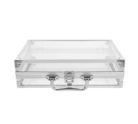 SOIMISS Boîte à Bijoux Aluminium Grand Format Transparente avec Cadre Robuste Organisateur Multifonction pour Colliers et Bracelets Valise de Rangement Sécurisée pour Usage