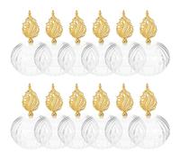 SOIMISS Boîte à Bonbons Ronde Transparente Dorée 12 Pièces Pour Mariage Bébé Fête Présent Contenant à Cotillons Rangement Polyvalent Ouverture Facile