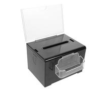 SOIMISS Boîte à Dons Acrylique Verrouillable avec Serrure Sécurisée Urne Transparente Multifonction pour Vote Suggestions Collecte de Fonds et Tirages Au Sort