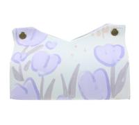 SOIMISS Boîte à Mouchoirs Cuir PU Support Multifonctionnel pour Salle de Bain et Bureau Housse Décorative Tulipe Violette Organiseur Pratique pour Table et Espace de Vie