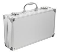 SOIMISS Boîte à Outils en Alliage D'aluminium Argentée, Portable, Poignée | Doublure en Mousse Noire Découpable, Deux Clés Fournies, pour Outils, Secours, Ateliers et Loisirs