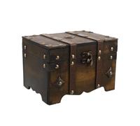 SOIMISS Boîte de Rangement Décorative en Bois Rustique avec Couvercle à Charnière et Fermoir Métallique - Coffret à Trésors Vintage pour Bijoux et Petits Objets - Boîte à Bijoux Pratique