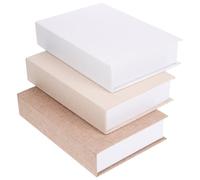 SOIMISS Boîte De Rangement Faux Livre En Lin 22x6x1.8 Pouces Boîte Décorative Multifonction Pour Bureau Salon Bibliothèque Organisateur De Stockage Modèle De Livre