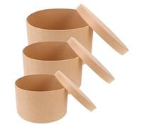 SOIMISS Boîte Ronde en Papier Kraft Recyclable pour Biscuits et Gâteaux, Lot de 3 Pièces, pour Présents et Activités Créatives, Couleur Kaki
