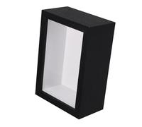 SOIMISS Boîte Vitrine Bois Avec Fenêtre Pour Fleurs Séchées Médailles Photos Et Spécimens Noir