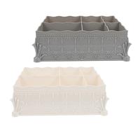 SOIMISS Boîtes à Outils de Manucure en Abs Blanc, 2 Pièces Compartiments Humanisés, Classification Claire et Rangement Pratique pour Chambre ou Coiffeuse