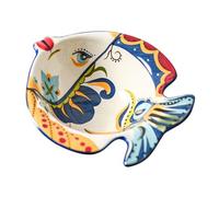 SOIMISS Bol Céramique Forme de Poisson Décorative pour Salades Desserts et Petites Accessoire de Table Créatif et Polyvalent pour Repas Famille et Entre Amis