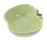 SOIMISS Bol Céramique pour Petits Animaux Multifonction Antidérapant Résistant pour Hamsters Nains Gerbilles Chinchillas et Cochons Bol Alimentaire Snack et Accessoires Forme Pomme Verte