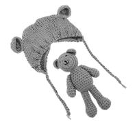 SOIMISS Bonnet Garçon Fille Ours Tricoté pour Hiver Confortable Et Doux Accessoire Photo Né