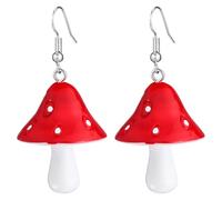 SOIMISS Boucles D’oreilles Pendantes Champignon Rouges, Boucles D’oreilles Décoratives Uniques en Alliage Léger, Bijoux Chics pour Femmes, Présent Original Quotidien