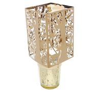 SOIMISS Bougeoir Rotatif Européen de Noël Porte-Bougie Étoilé Doré avec Motif Cerf Centre de Table Tournant pour Décoration Festive et Ambiance Chaleureuse