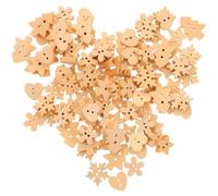 SOIMISS Boutons Artisanaux en Bois Naturel Couleur Kaki pour Décoration de Noël, 100 Pièces de 12-20 Mm, pour Projets Artistiques et Présents Créatifs Plusieurs styles