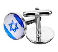 SOIMISS Boutons Manchette Homme Alliage de Zinc Boutons Manchette Personnalisés Style Drapeau Israël Accessoire Chic pour Chemise et Costume Affaires