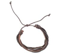 SOIMISS Bracelet en Cuir Tressé Multicouche Marron, Manchette Ajustable, Tissage Artisanal, pour Hommes et Femmes, Style Rétro Polyvalent, Accessoire Cuir Robuste, Usage Quotidien