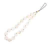 SOIMISS Breloque Cœur Chaîne Pratique et Polyvalente Accessoire Élégant en Perles Blanches pour Personnaliser Votre Téléphone pour Étui de Téléphone pour Femmes