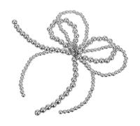 SOIMISS Breloque de Nœud en Perles 3d Argentée, Décoration Élégante pour Téléphone Portable, Porte-clés ou Accessoires Sneakers, Chaîne Perlée Résistante, Accessoire Vestimentaire Unique