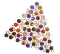 SOIMISS Breloques pour Colliers et Bracelets 50 Pcs Alliage Mini Strass Cristal Doré 4x6 Mm Accessoires DIY Création Bijoux Fête Anniversaire Noël