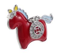SOIMISS Broche Cheval Rouge Amulette Zodiaque Chinois, Épingle à Cheval Dorée 2026, Bijou pour Vêtements et Paquet à Dos, Accessoire Fête Nouvel An Chinois, Présent Symbolique