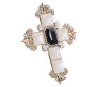 SOIMISS Broche Croix Unisexe en Alliage Solide, Épingle à Revers Noire pour Robe, Accessoire Bijoux de Fête et Cérémonie, Décoration Élégante pour Femmes et Filles