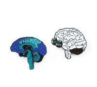 SOIMISS Broche D'halloween en Alliage Forme Cerveau 2 Pièces, Style Gothique Créatif, Accessoire Décoratif pour Tenue Quotidienne ou Déguisement